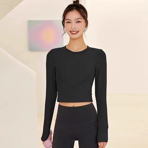 新款辣妹秋冬打底瑜伽女运动长袖