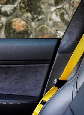 德国BERGER富贵黄色安全带汽车改装翻新保险带换色固德安全带