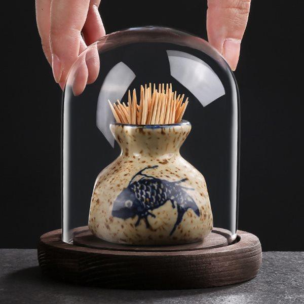 牙签盒陶瓷日式复古牙签筒罐创意家用个性饭店牙线棉签收纳盒瓶子,餐饮具,牙签筒,淘宝优惠券,粉丝福利购,淘宝优惠卷