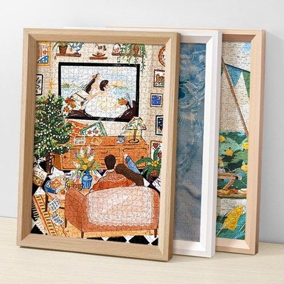 1000片拼图装裱框一千70x50x75框架300块500片装裱专用拼图相框