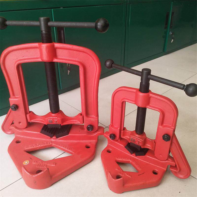 新工加重型管子台虎钳压力钳台钳龙门钳龙门架镀锌管道工具钳子