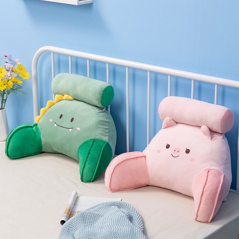 猪猪恐龙小猴子靠垫办公室腰靠护腰枕座椅靠背垫抱枕椅子靠枕靠背