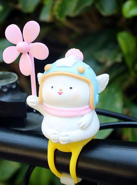 头盔可爱小猫咪风车竹蜻蜓电瓶自行汽车载电动摩托装饰送闺蜜礼品