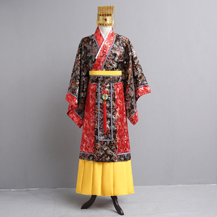 成人古装秦始皇龙袍男汉服演出服汉武帝太子儿童唐朝皇帝龙袍服装