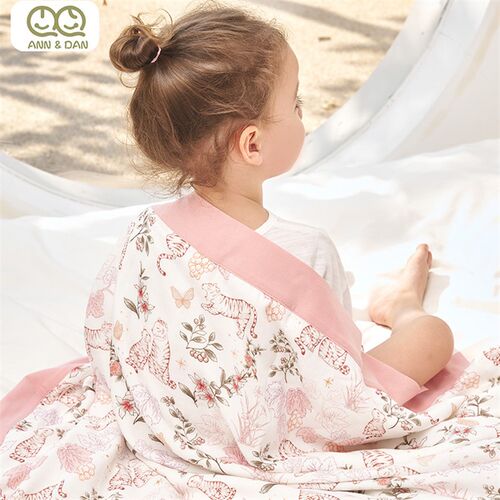 安旦婴儿盖毯竹纤维棉纱布浴巾新生六层凉被宝宝空调被儿童幼儿园