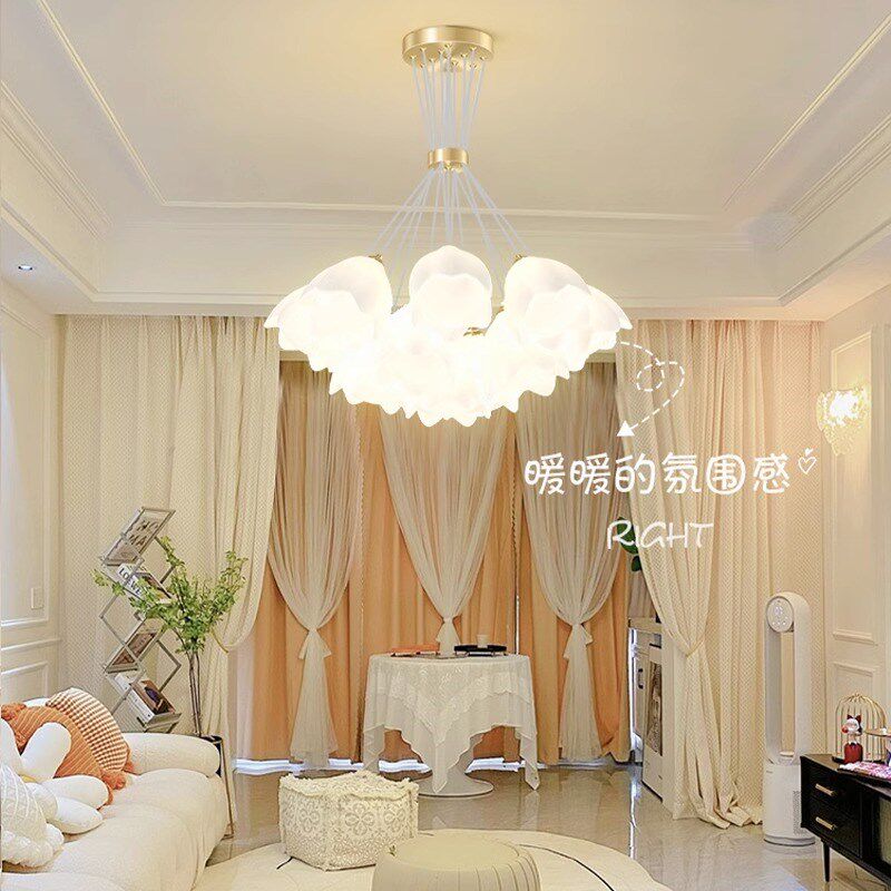 法式奶油风卧室创意温馨浪漫玫瑰花餐厅吊灯主卧室儿童房客厅吊灯