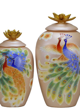 欧美式乡村陶瓷储物罐复古装饰品家居装饰客厅玄关酒柜样板间摆件