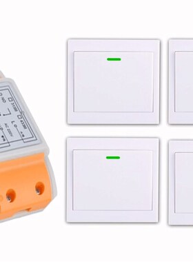 AC220V一路无线智能家具开关接收器+86型面板单键随意点贴