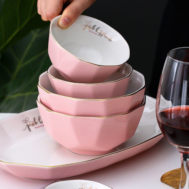 吃饭碗汤碗创意碗碟小碗单个家用陶瓷可爱少女心北欧饭碗学生面碗,餐饮具,碗,淘宝优惠券,粉丝福利购,淘宝优惠卷