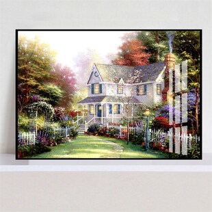 饰挂画宾馆酒店有框墙画 饰画带框风景油画客厅卧室装 室内欧式 装