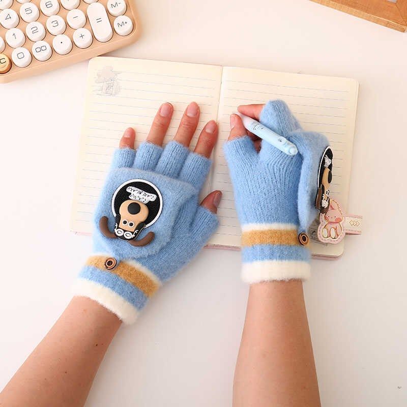 儿童手套秋冬季6-15岁保暖加绒加厚半指翻盖写作业男孩学生8大童9,童装/婴儿装/亲子装,手套,淘宝优惠券,粉丝福利购,淘宝优惠卷