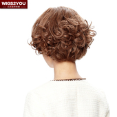 wigs2you女士真人发丝假发女短发 真发整顶假发套 妈妈假发短卷发