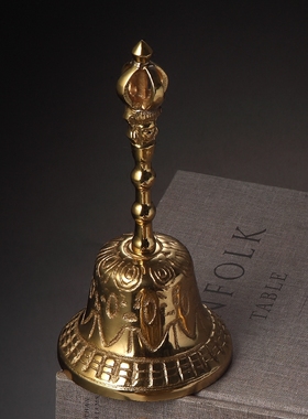 瑞象 黄铜金刚铃法器金刚杵用品四方头手摇铃铜铃铛