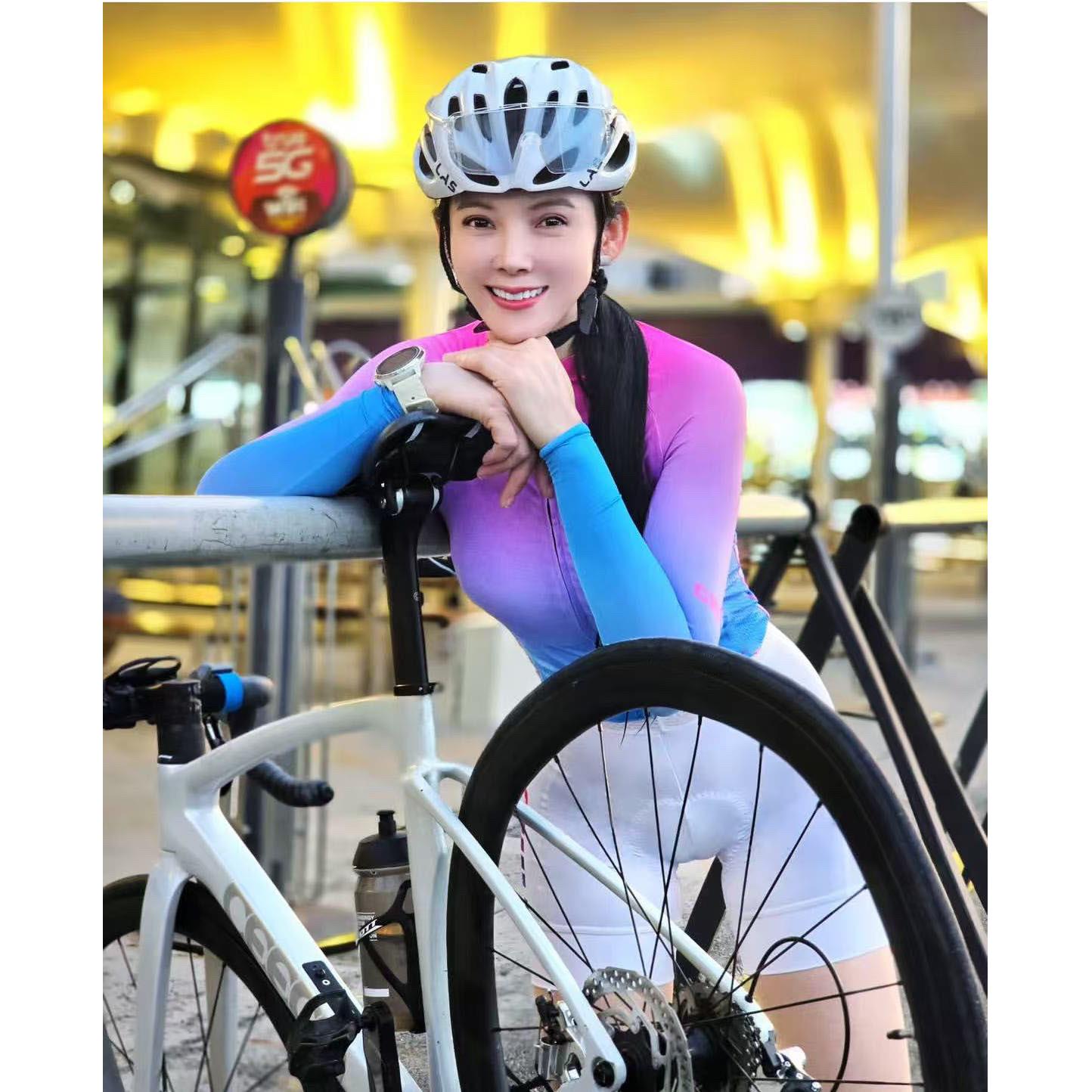 2026春夏骑行女款防晒长袖透气公路上衣自行车山地速干薄款修身