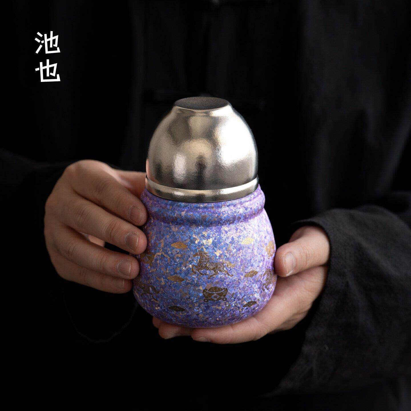 池也纯钛葫芦冰花颜值旅行茶具套装便携式焖泡茶壶茶杯一壶二杯