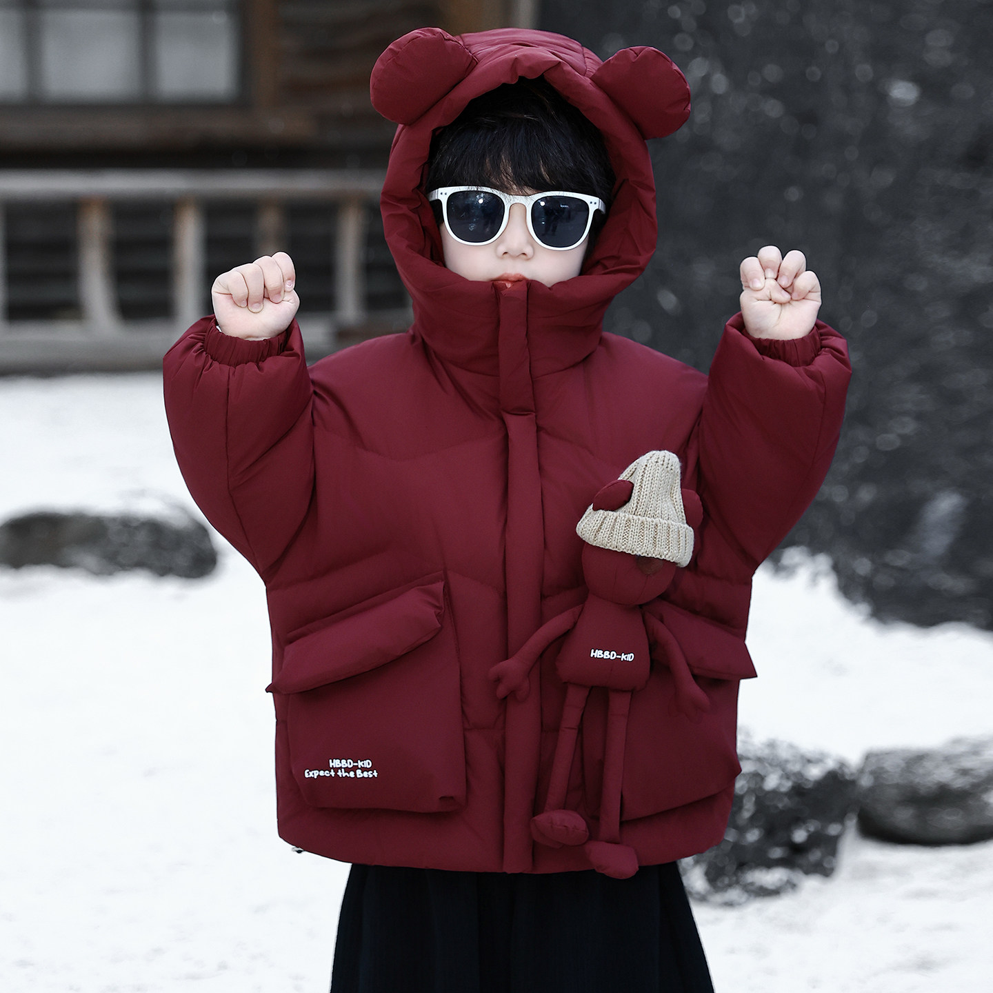 潮童轻奢男童冬装羽绒服儿童白鸭绒外套2026新款宝宝加厚保暖棉袄