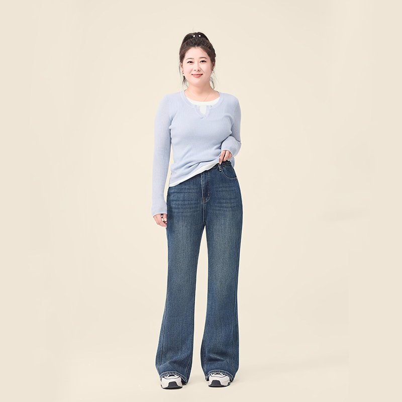 微胖大码胖mm喇叭裤女夏季弹力