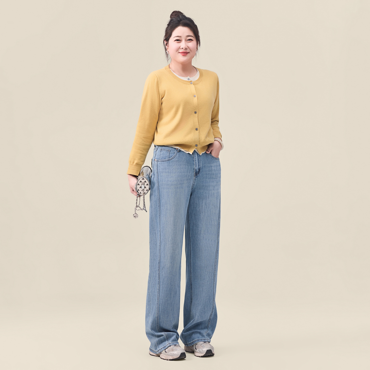 迅町夏季大码胖mm微胖大码牛仔梨形苹果型直筒裤美版100-200斤穿