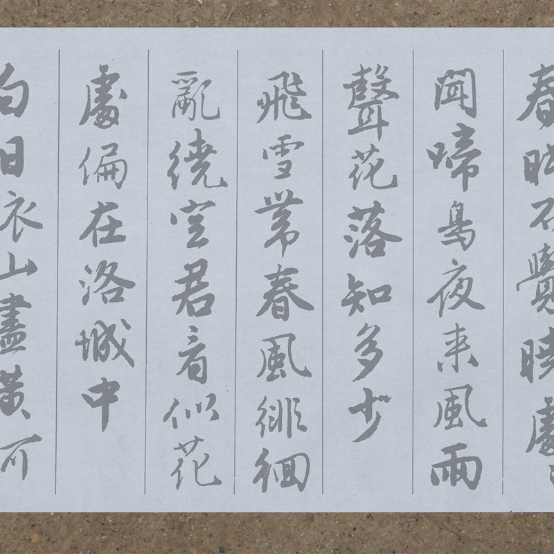 唐伯虎行书集字古诗水写布 清水万次练习五言诗十首七言诗十七首