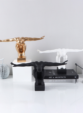简约跳水健之魅运动人物艺术摆件创意书柜会所雕W塑家居装饰品