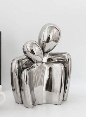 北欧轻奢拥抱情侣人物摆件简约创意艺术客厅玄关电视Y柜家居装饰