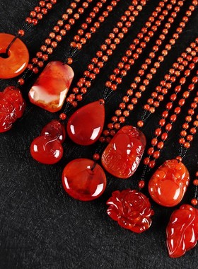 水滴貔貅平安扣莲花蜜蜡吊坠项链