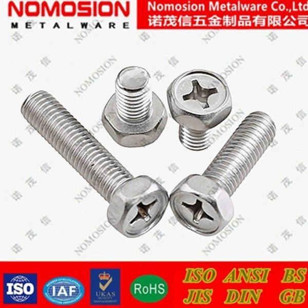 GB29.2  304不锈钢十字槽凹穴外六角头螺栓 外六角螺丝钉M4M5M6,五金/工具,螺钉,淘宝优惠券,粉丝福利购,淘宝优惠卷