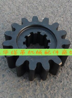 施工升降机电梯 驱动齿轮15齿Φ135齿厚50轴高L=50键10个 黑色