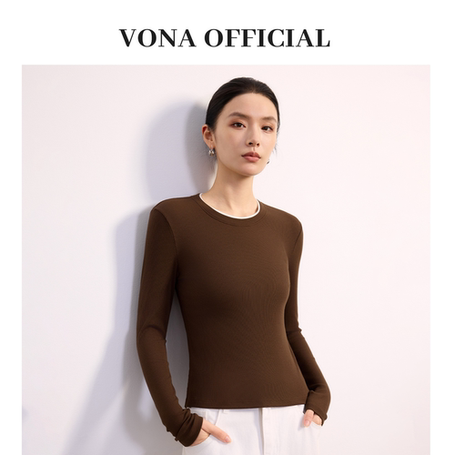 假两件长袖t恤女内搭打底衫