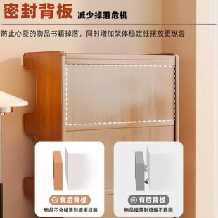 长促书架置物架落地书柜简易客厅储物柜一体靠墙多层家用收纳展示