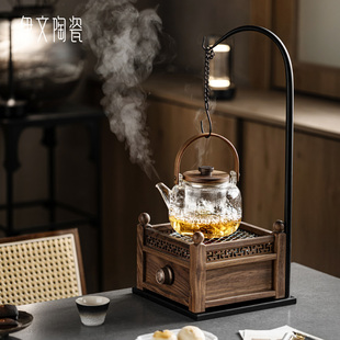 伊文陶瓷电陶炉煮茶壶家用室内围炉煮茶烤茶耐热玻璃泡茶壶烧水壶