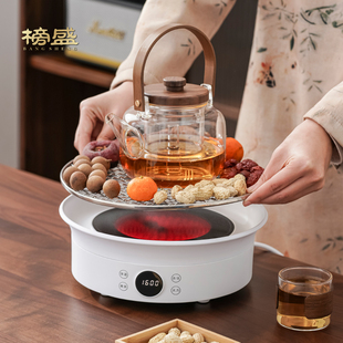 2024新款 榜盛冬天围炉煮茶室内套装 家用玻璃煮茶壶烤茶炉电陶炉