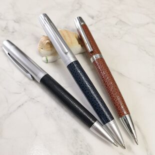 感好琴80出旋转笔黄铜圆珠笔库存手金属笔油性纹皮芯0圆珠笔丽