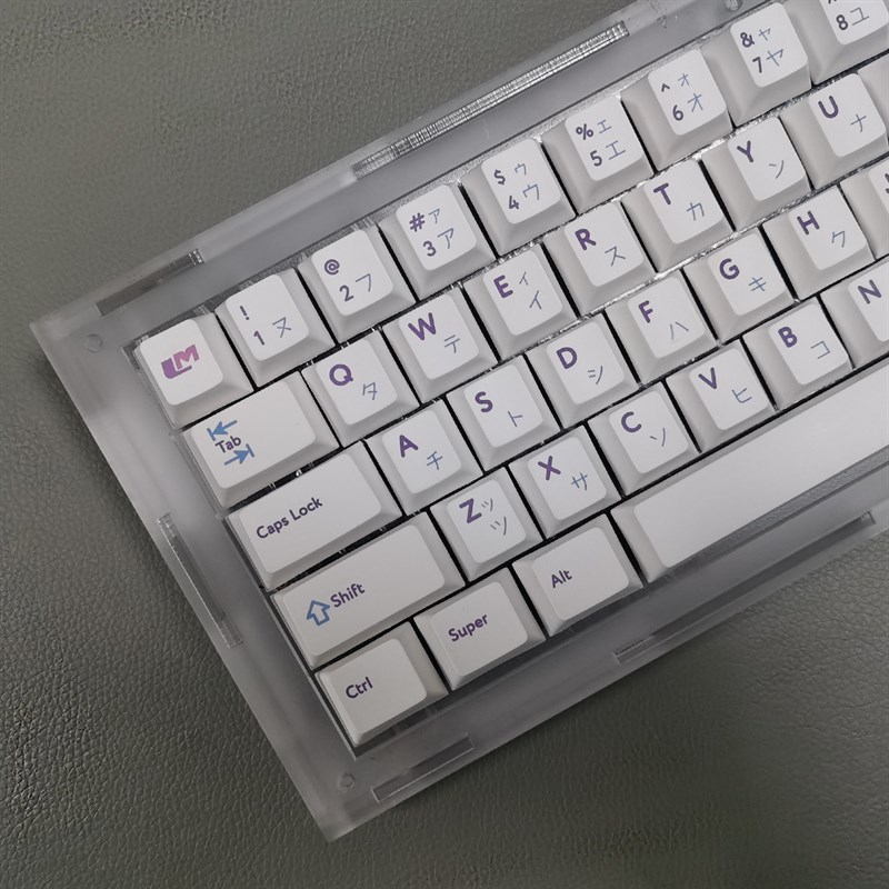 LM蓝紫白Pbow键帽PBT原厂高度热升华机械键盘68/87/84/75个性键帽