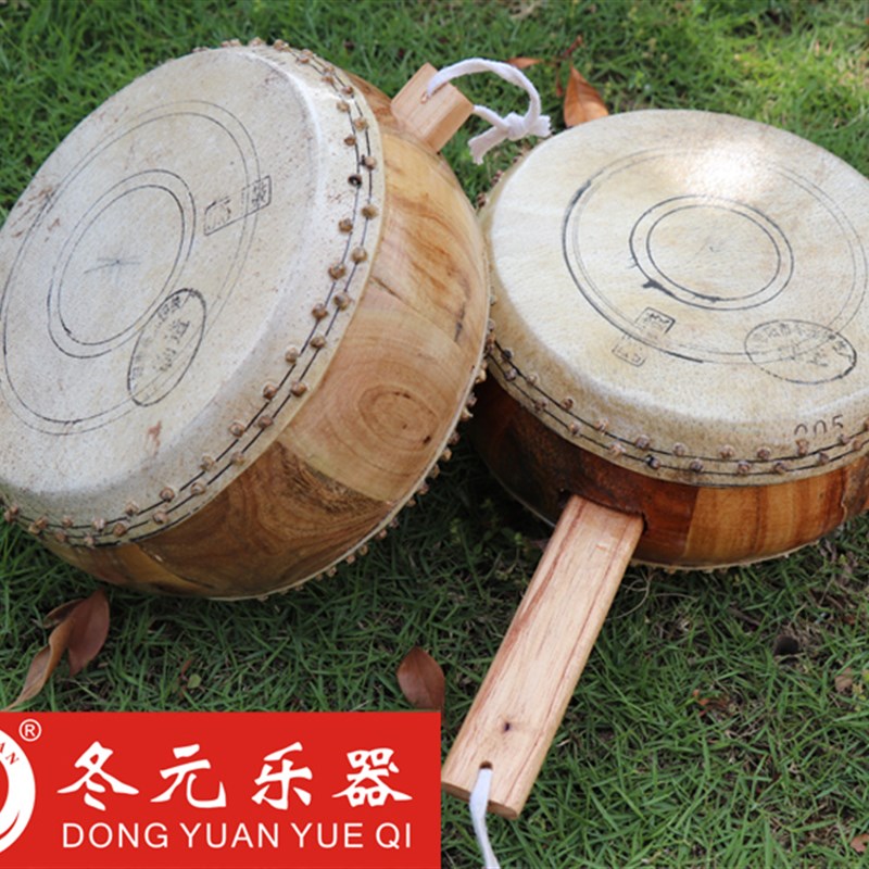 罗冬元高音纯手工竹钉鼓7寸8寸原木扁鼓低战鼓川堂鼓道士鼓牛皮鼓
