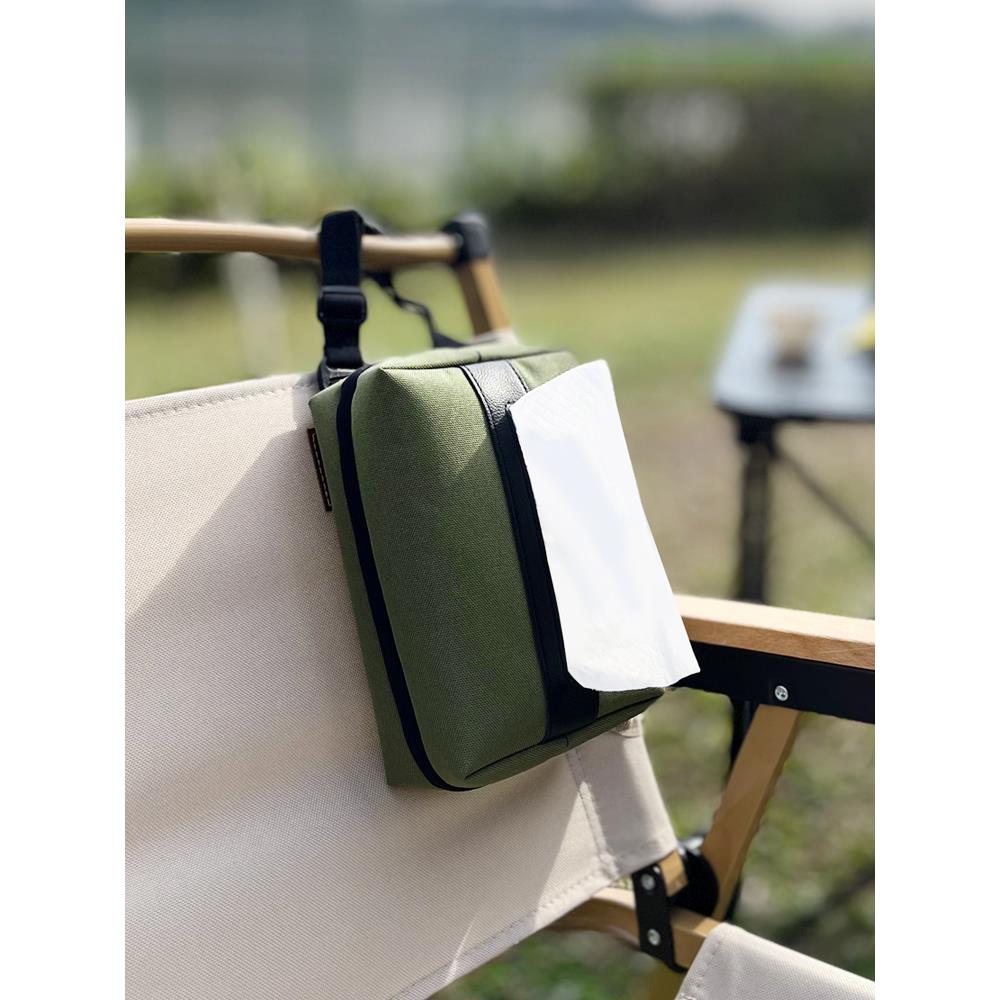 车载户外纸巾盒防水卫生纸盒绑带露营多功能抽取式卫生纸扶手箱高