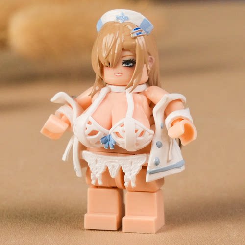 女仆护士第三方女生大胸部不穿脱衣服性感美女人仔小积木手办摆件
