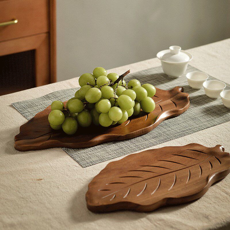 木质托盘中式家用茶几精雕刻茶点创意茶道点心糕下午茶点心泡茶盘