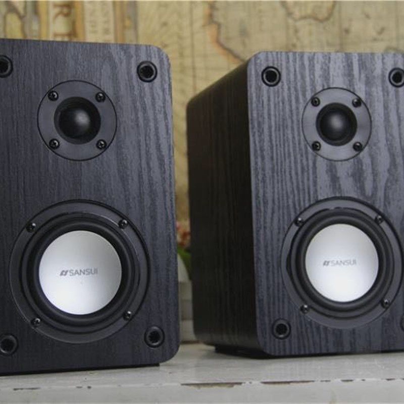 山水HIFI无源音响木质手工箱体3寸人声毒音复磁金刚喇叭5.1环绕箱