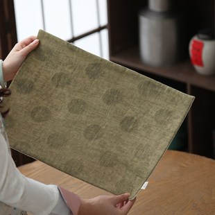 叶屿 清怡亚麻布点茶席古风茶道布垫茶桌垫长方形桌旗干泡壶垫