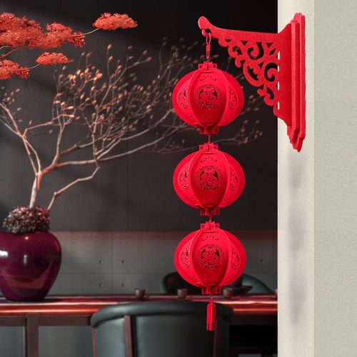 2025新款新年壁挂灯笼装饰墙上挂件元旦春节福字氛围布置蛇年门挂