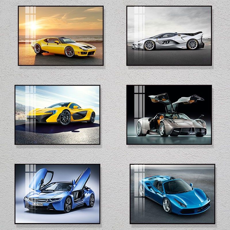 跑车装饰画汽车挂画店壁画儿童房男孩卧室房间墙画现代时尚,家居饰品,现代装饰画,淘宝优惠券,粉丝福利购,淘宝优惠卷