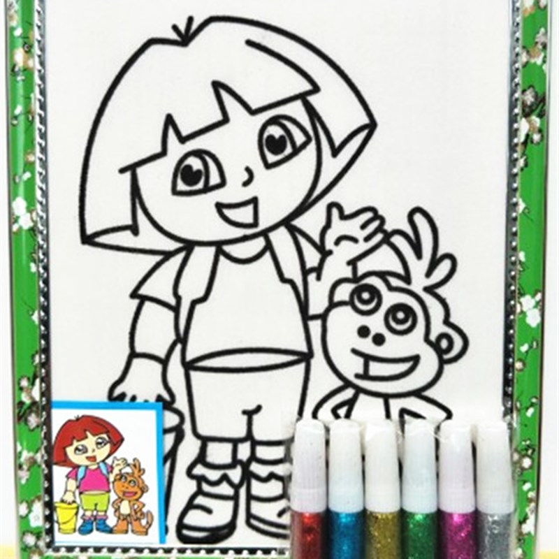 10张装儿童金粉画20乘2diy手工制作水彩画涂鸦画沙画雪花泥 画