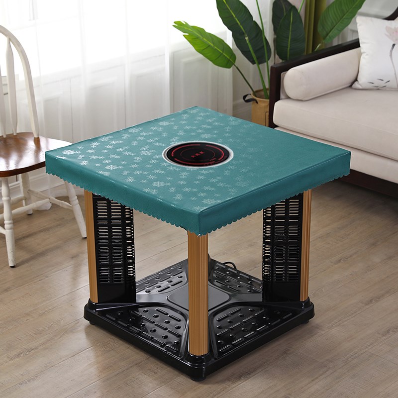 冬季烤火桌布正方形加厚PU免洗防水防油防烫电暖炉取暖桌面皮桌垫