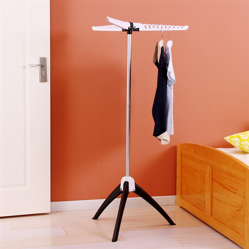 晒衣架三脚落地折叠多衣杆毛巾发廊家用阳台室内挂衣伸缩K1晾衣架