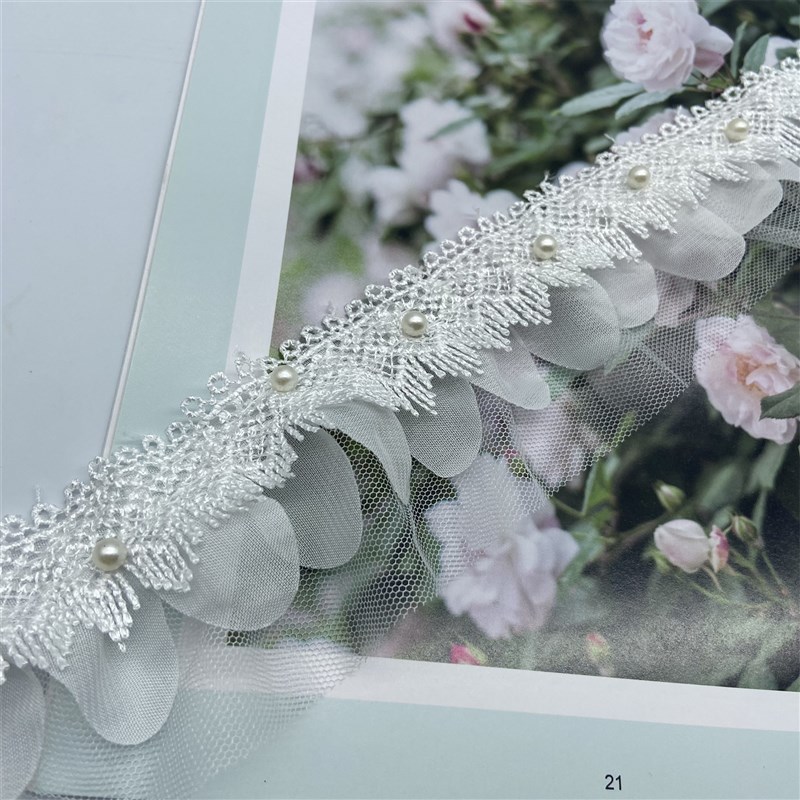 7公分宽法式白色蕾丝花边窗帘花边立边装饰辅料配件DIY