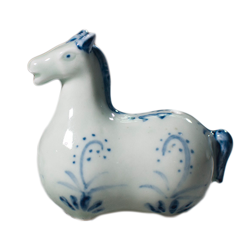 仿古文房砚滴水滴壶陶瓷创意手绘青花笔搁墨滴砚台加水磨墨水盂