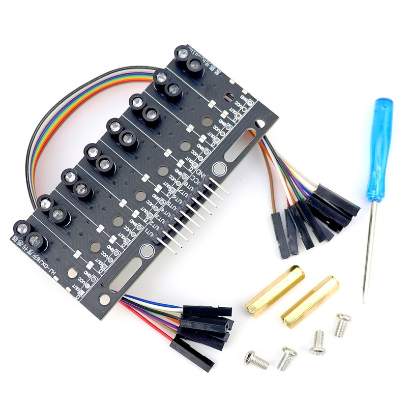 八路灰度传感器白黑红黄蓝绿线循迹模块8路光敏寻迹比赛巡线模块