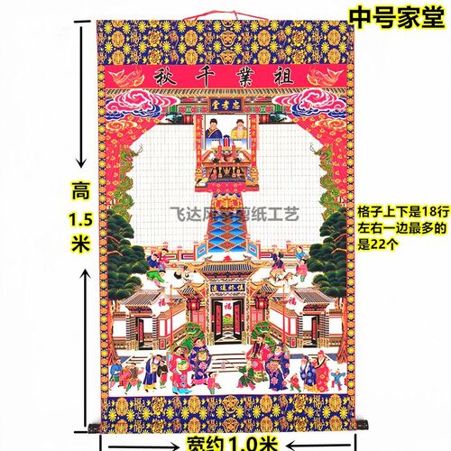 家谱挂画供奉老祖宗家堂轴子中堂画年画宗谱族谱老式卷轴