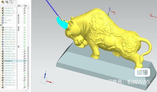 UG五轴完整刀路金牛图档